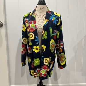 Vintage Emily Adams floral blazer, size small, MADE IN THE USA
